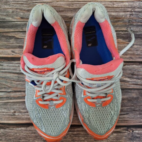 Brooks Ravenna 5 Running Shoes Orange blue and silver womens size 8 - Picture 3 of 9
